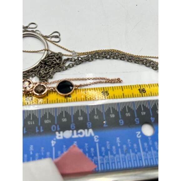 Kate Spade Rose Gold Station Bezel Crystals & Black Enamel Long
Necklace 32" - Picture 9 of 10